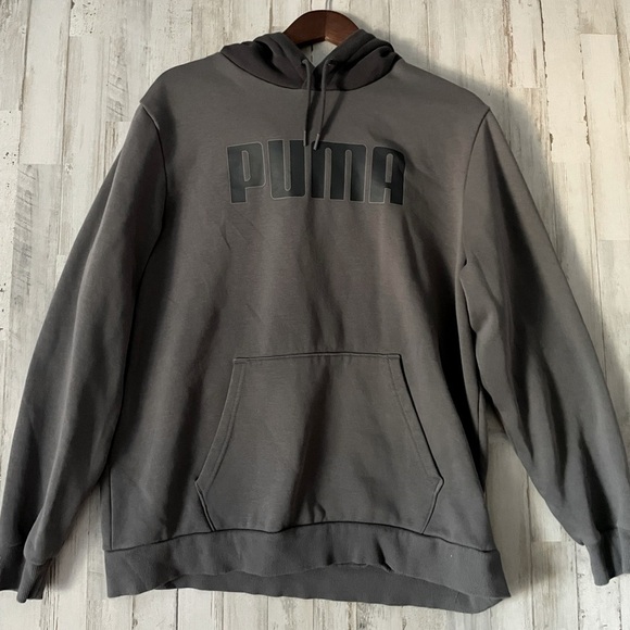 PUMA Mens Hoodie XLarge Jumper Cotton Pullover Fleece Sweater Regular Fit Grey - Picture 1 of 7